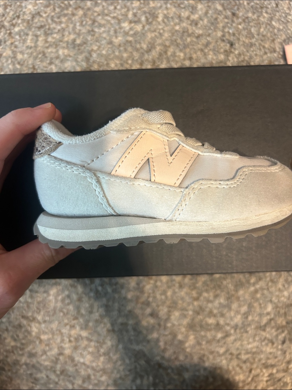 New Balance Kids 237 Slip-On Retro Cream/Beige Suede Sneaker